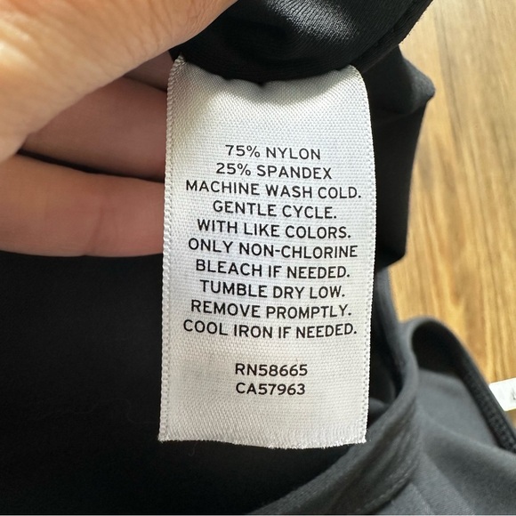 Open Edit Double Layer Bodysuit Large Black Funnel High Neck Sleeveless Tank - Picture 7 of 8